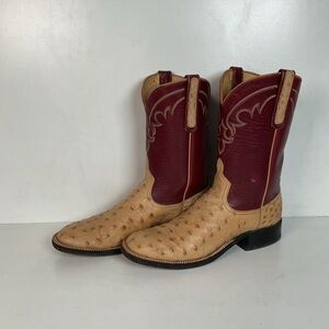 Anderson Bean Ostrich Quill Roper Boots 8 B Men’s | Women’s 9 Exotic USA Made